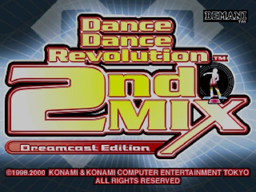 Dance Dance Revolution 2nd Mix title screen for Sega Dreamcast
